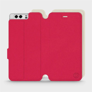 Etui Soft Touch do Huawei P10 - wzór Żywa czerwień z platyną