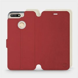 Etui Soft Touch do Huawei Honor 7A - wzór Zachodząca czerwień z platyną