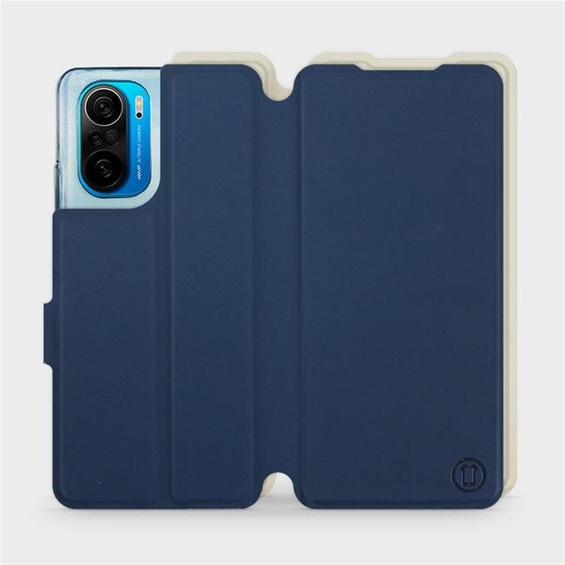 Etui Soft Touch do Xiaomi POCO F3 - wzór Głęboki granat z platyną