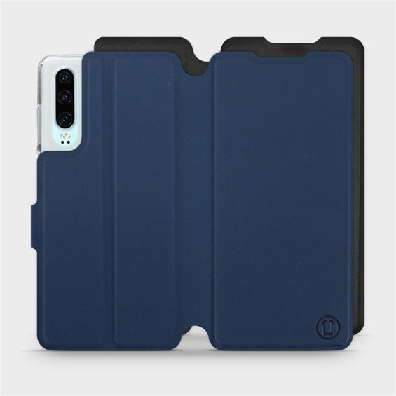 Etui Soft Touch do Huawei P30 - wzór Głęboki granat z czernią