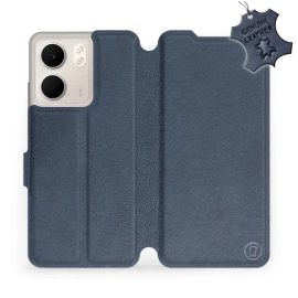 Etui ze skóry naturalnej do OPPO A5x - wzór Blue Leather