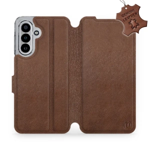 Etui ze skóry naturalnej do Samsung Galaxy A17 5G - wzór Brown Leather
