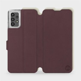Etui Soft Touch do Samsung Galaxy A32 4g - wzór Matowy burgund z platyną