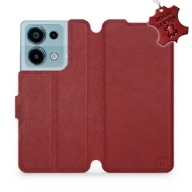 Etui ze skóry naturalnej do Xiaomi Redmi Note 13 Pro 4G - wzór Dark Red Leather