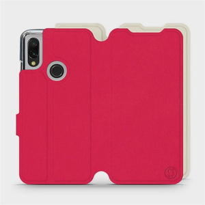 Etui Soft Touch do Xiaomi Redmi 7 - wzór Żywa czerwień z platyną