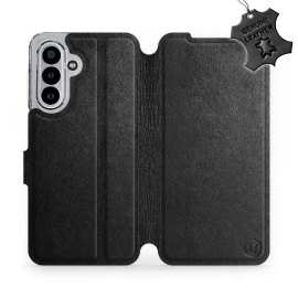 Etui ze skóry naturalnej do Samsung Galaxy A17 5G - wzór Black Leather