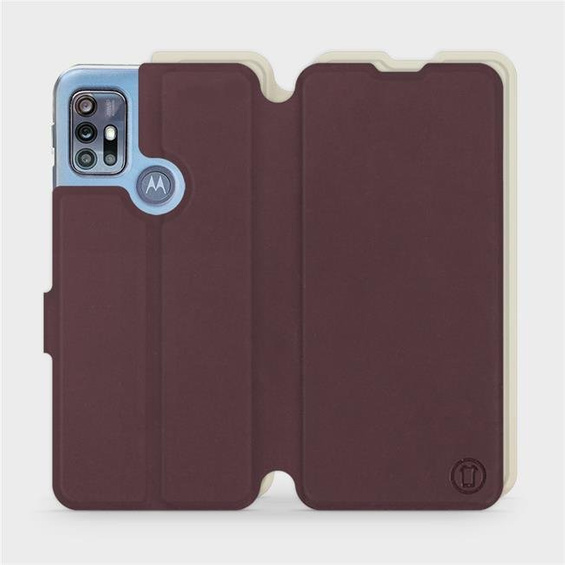 Etui Soft Touch do Motorola Moto G20 - wzór Matowy burgund z platyną