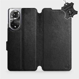 Etui ze skóry naturalnej do Huawei Honor 50 - wzór Black Leather