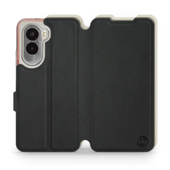 Etui Soft Touch do Xiaomi POCO M7 - wzór Satynowa czerń z platyną