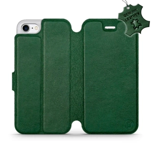 Etui ze skóry naturalnej do Apple iPhone 7 - wzór Green Leather