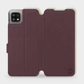 Etui Soft Touch do Samsung Galaxy A22 5G - wzór Matowy burgund z platyną