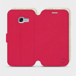 Etui Soft Touch do Samsung Galaxy A3 2017 - wzór Żywa czerwień z platyną