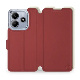 Etui Soft Touch do Xiaomi Redmi Note 14 5G - wzór Zachodząca czerwień z platyną