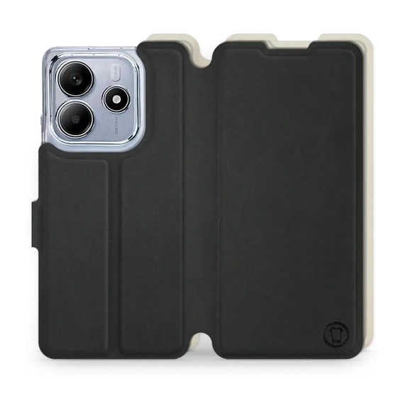 Etui Soft Touch do Xiaomi Redmi Note 14 5G - wzór Satynowa czerń z platyną
