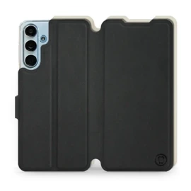 Etui Soft Touch do Samsung Galaxy M55 5G - wzór Satynowa czerń z platyną