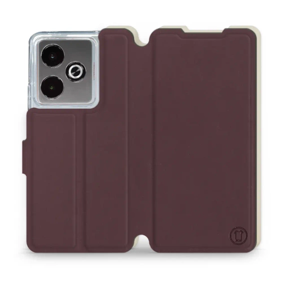 Etui Soft Touch do Realme GT 7 - wzór Matowy burgund z platyną