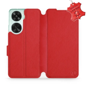 Etui ze skóry naturalnej do Huawei Nova 12 SE - wzór Red Leather