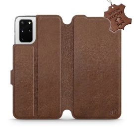 Etui ze skóry naturalnej do Samsung Galaxy S20 Plus - wzór Brown Leather