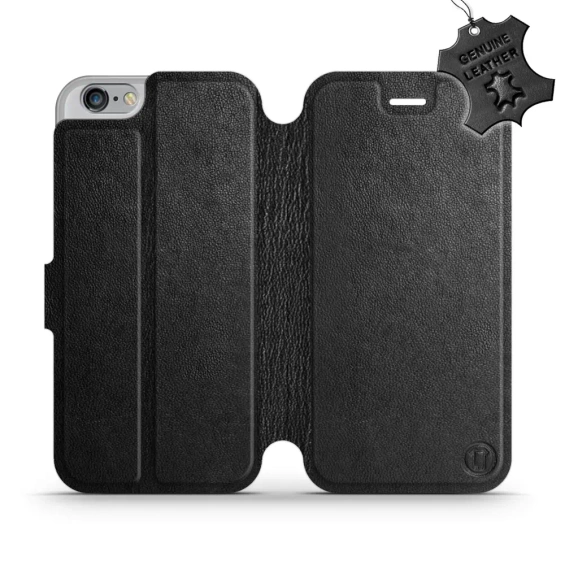 Etui ze skóry naturalnej do Apple iPhone 6s - wzór Black Leather