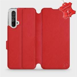 Etui ze skóry naturalnej do Realme X3 SuperZoom - wzór Red Leather