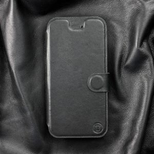 Etui ze skóry naturalnej do Sony Xperia 5 II - wzór Black Leather