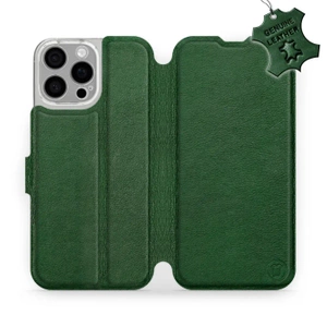Etui ze skóry naturalnej do Apple iPhone 16 Pro Max - wzór Green Leather