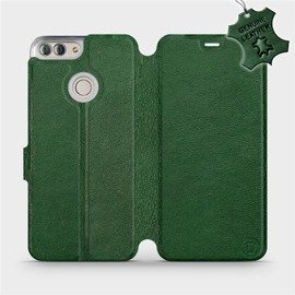 Etui ze skóry naturalnej do Huawei P Smart - wzór Green Leather