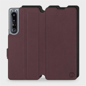 Etui Soft Touch do Sony Xperia 1 IV - wzór Matowy burgund z czernią