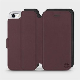 Etui Soft Touch do Apple iPhone SE 2020 - wzór Matowy burgund z czernią