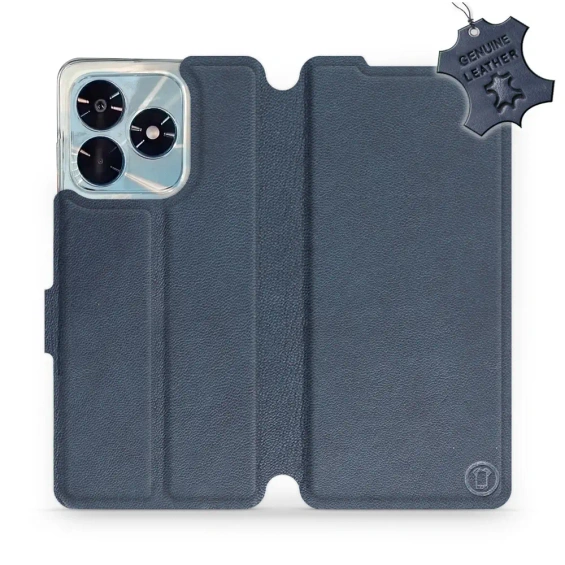 Etui ze skóry naturalnej do Huawei Honor X5c Plus - wzór Blue Leather