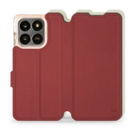 Etui Soft Touch do Huawei Honor 400 Smart - wzór Zachodząca czerwień z platyną