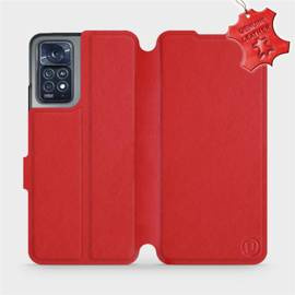 Etui ze skóry naturalnej do Xiaomi Redmi Note 11 Pro 5G - wzór Red Leather