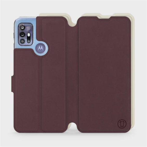 Etui Soft Touch do Motorola Moto G30 - wzór Matowy burgund z platyną