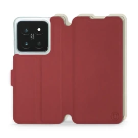 Etui Soft Touch do Xiaomi 14 Pro - wzór Zachodząca czerwień z platyną