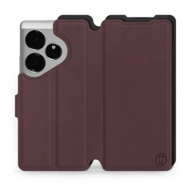 Etui Soft Touch do Realme GT 6 - wzór Matowy burgund z czernią