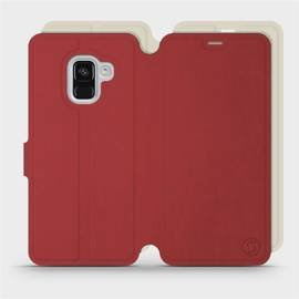 Etui Soft Touch do Samsung Galaxy A8 2018 - wzór Zachodząca czerwień z platyną
