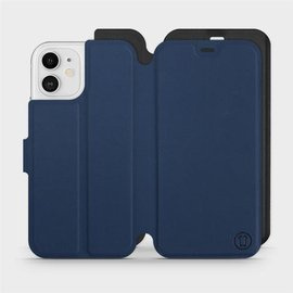 Etui Soft Touch do Apple iPhone 12 - wzór Głęboki granat z czernią