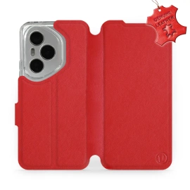 Etui ze skóry naturalnej do Huawei Honor 400 Pro - wzór Red Leather