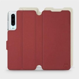 Etui Soft Touch do Huawei P30 - wzór Zachodząca czerwień z platyną