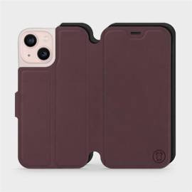 Etui Soft Touch do Apple iPhone 13 mini - wzór Matowy burgund z czernią