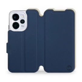 Etui Soft Touch do OPPO Reno 15 pro - wzór Głęboki granat z platyną