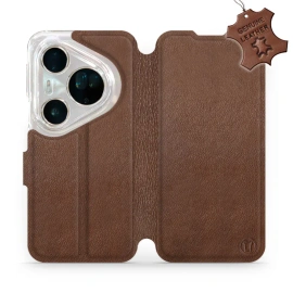 Etui ze skóry naturalnej do Huawei Pura 80 Ultra - wzór Brown Leather