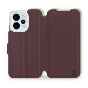 Etui Soft Touch do OPPO Reno 15 - wzór Matowy burgund z platyną