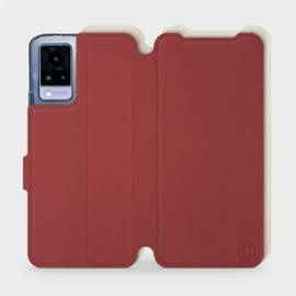 Etui Soft Touch do Vivo V21 5G - wzór Zachodząca czerwień z platyną