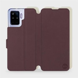 Etui Soft Touch do OPPO Reno 5 Lite - wzór Matowy burgund z platyną