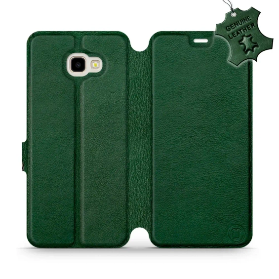 Etui ze skóry naturalnej do Samsung Galaxy J4 Plus 2018 - wzór Green Leather