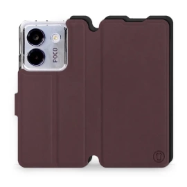 Etui Soft Touch do Xiaomi POCO M7 Pro 5G - wzór Matowy burgund z czernią