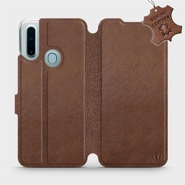 Etui ze skóry naturalnej do OPPO A31 - wzór Brown Leather
