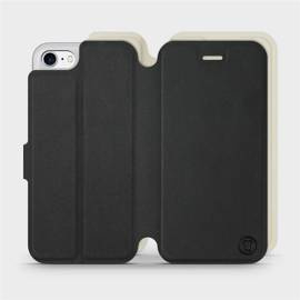 Etui Soft Touch do Apple iPhone SE 2022 - wzór Satynowa czerń z platyną