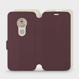 Etui Soft Touch do Motorola Moto G7 Play - wzór Matowy burgund z platyną